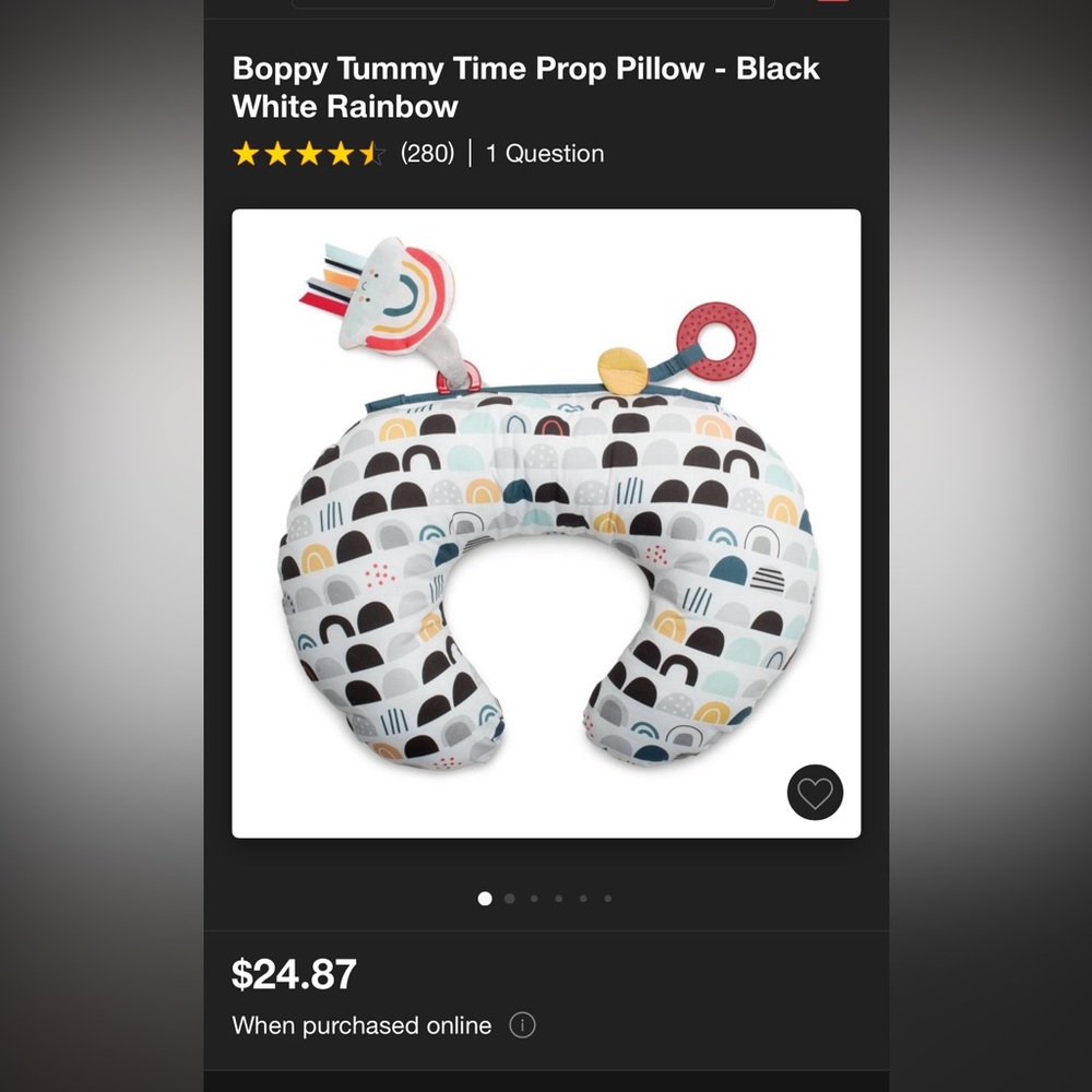 Boppy Tummy Time Prop Pillow - Black
White Rainbow - Picture 6 of 6